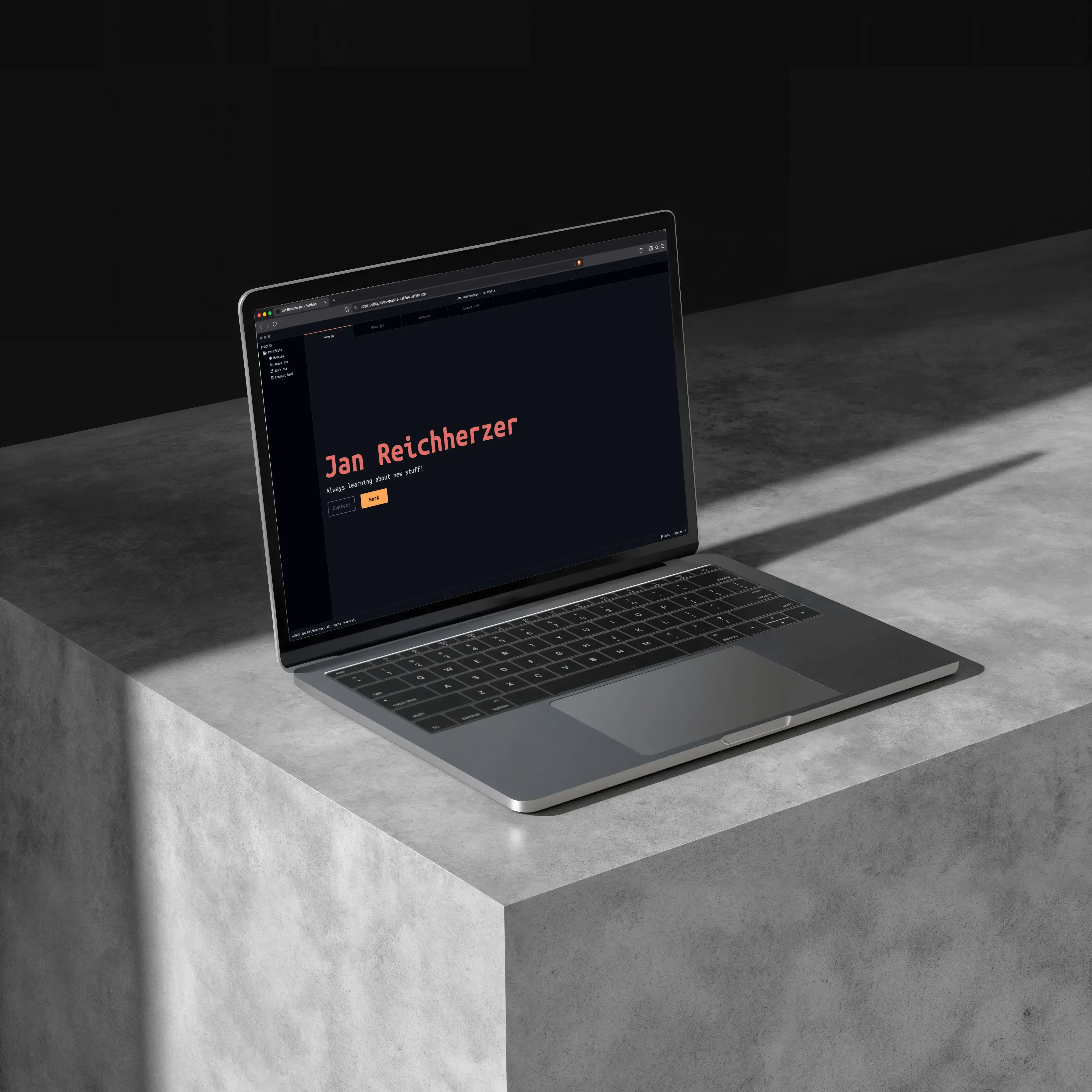 Mackbook mockup of the sublime portfolio project.