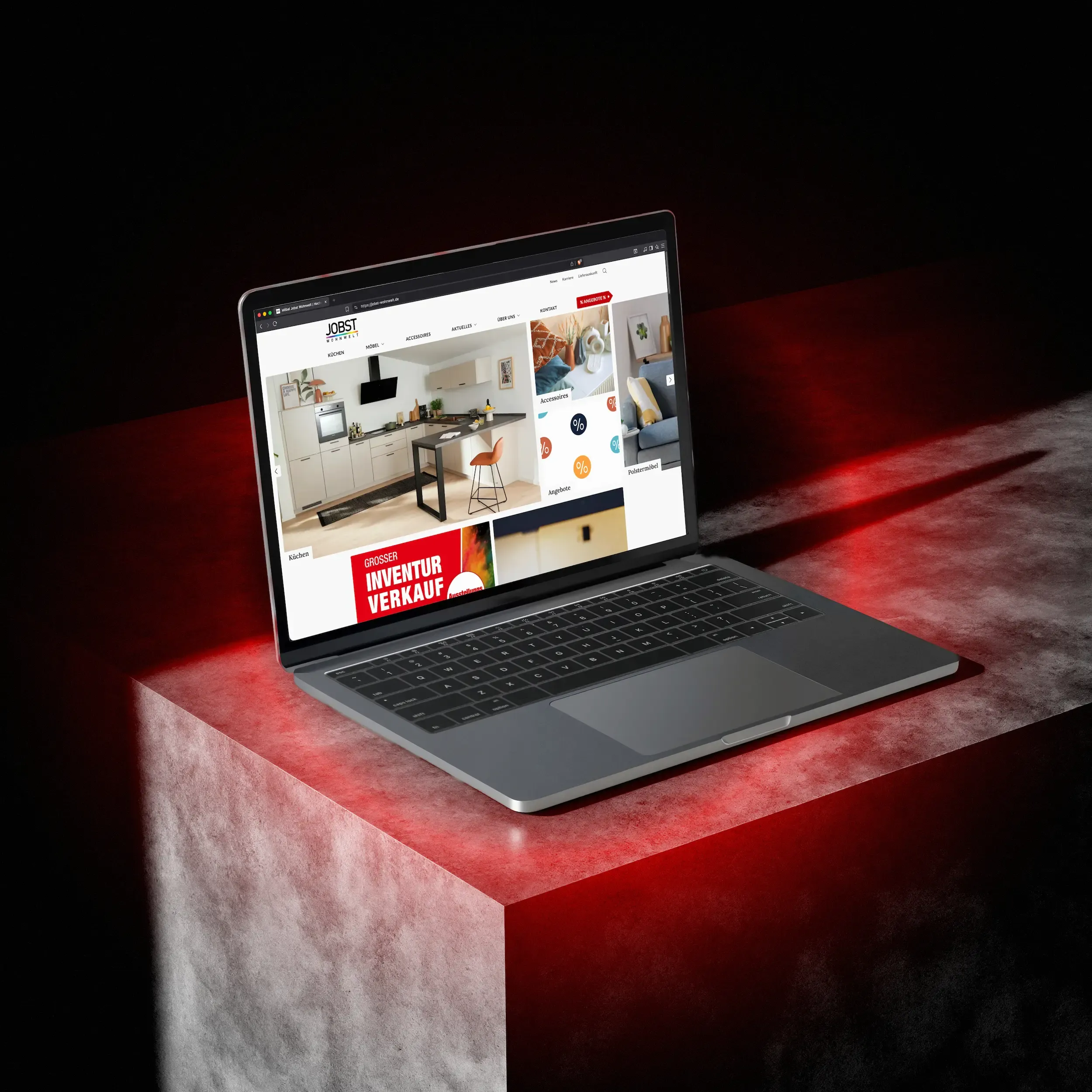 Mackbook mockup of the Jobst Wohnwelt website relaunch project.